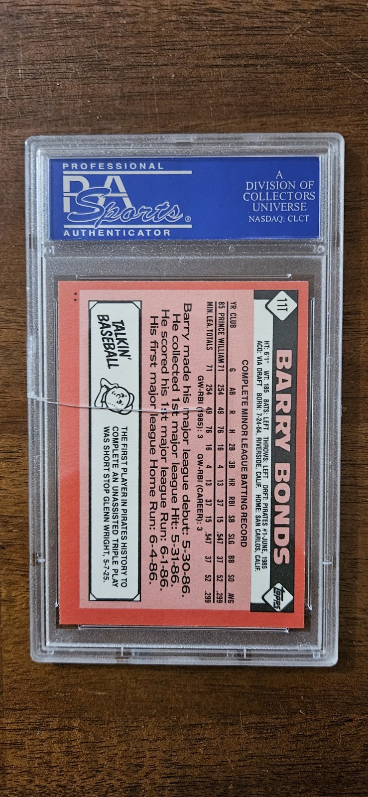 1986 Topps Traded #11T Barry Bonds Rookie RC PIRATES PSA 9 READ DESCRIPTION  view 2