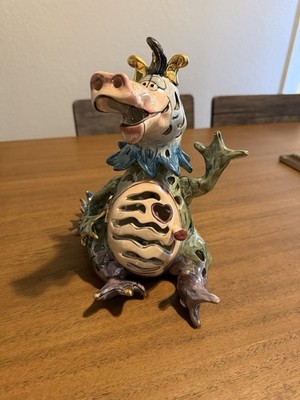 2000 Blue Sky Corp. Heather Goldminc Dragon Votive Tealight Candle Holder Statue