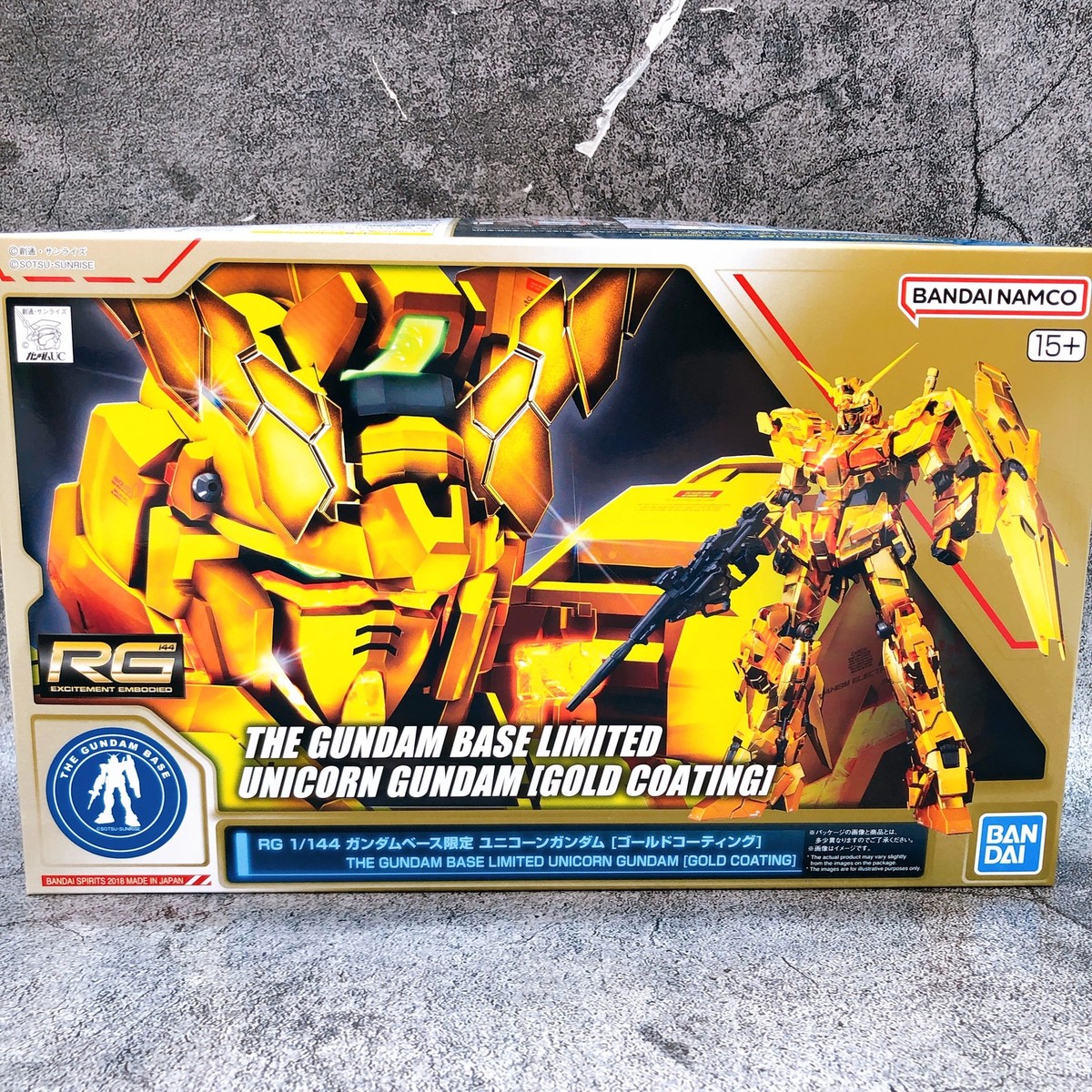 RG 1/144 Unicorn Gundam Gold Coating Gundam Base Limited Kit