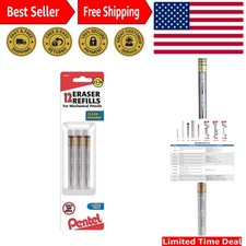 Essential White Eraser Refills for Popular Mechanical Pencil Brands - 12 Count
