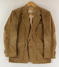 Lands' End VTG Corduroy Blazer Jacket Sportscoat Suede Elbows Brown Mens 41 R