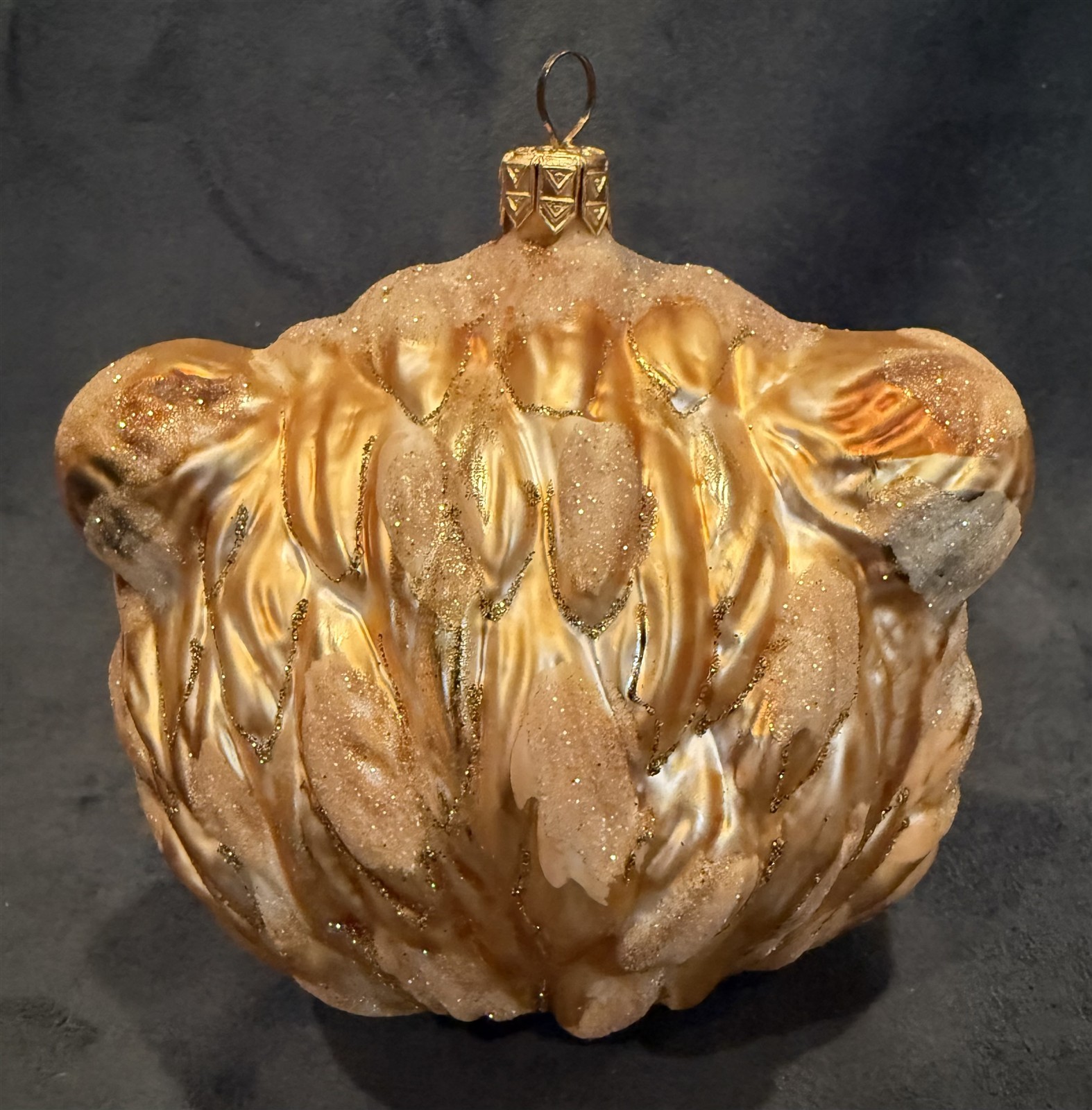 Slavic Treasures Large LION HEAD Glass Ornament Mint in Original Box 2008