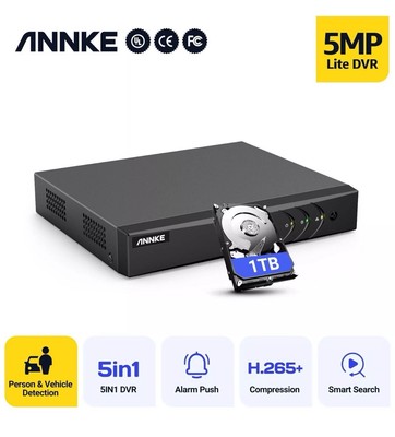 NEU 1TB ANNKE DW81KD 5MP Lite 8CH DVR Videorecorder Fernbedienung für CCTV-Kamera,