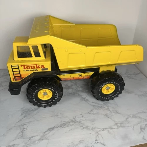 Vintage Tonka Turbo Diesel Dump Truck Yellow Steel Large 18” Pressed Steel Toy