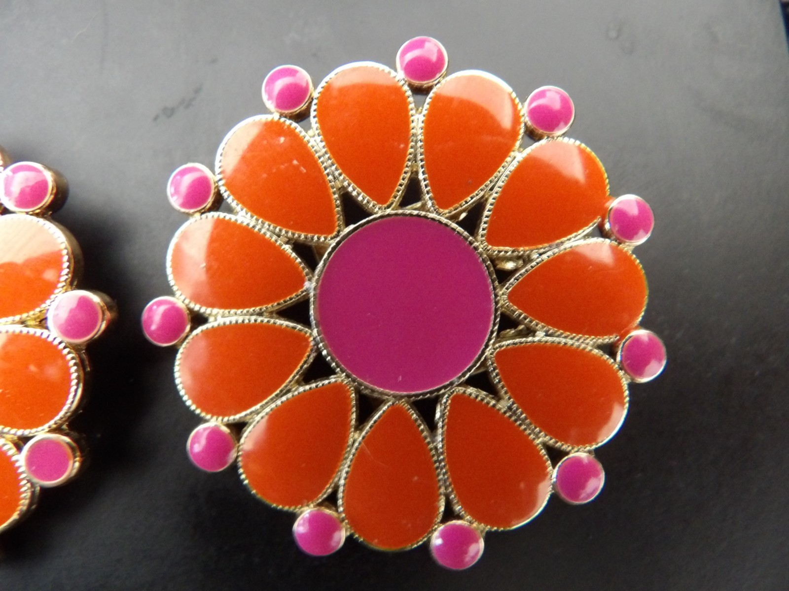 Lindsay Phillips Interchangeable Shoe Snaps: Orange & Purple