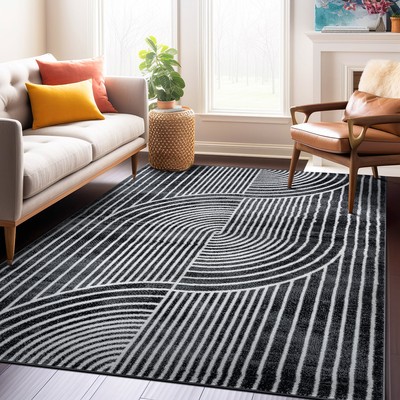 Rugshop Area Rugs for Sale Contemporary Arch Knot Design Bedroom Rugs Black Rugs