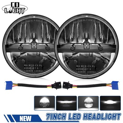 2X 7 Zoll LED Scheinwerfer Fern Abblendlicht für Jeep Wrangler JK TJ CJ Bj.97-18