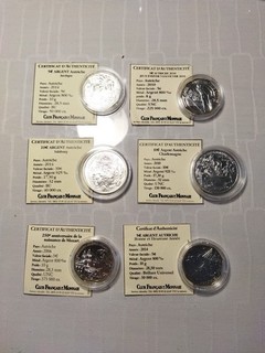 LOT DE MONNAIES ARGENT Autriche Neuves Sous Capsule Et Certificat