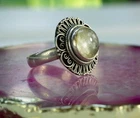 Vintage Sterling Silver 925 Round Rutilated Quartz Cocktail Ring Bezel Size 6.25