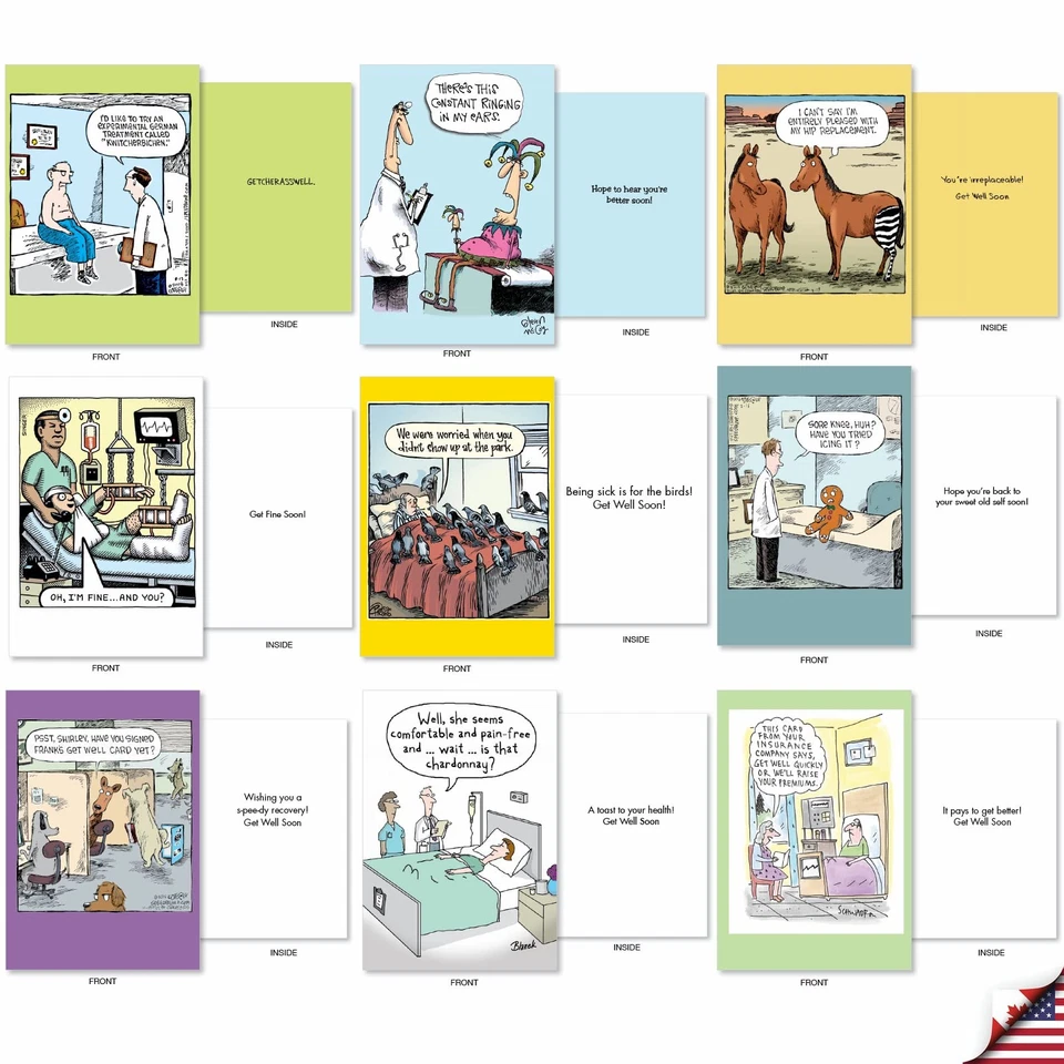 - 36 Assorted Hysterical Get Well Bulk Box Set Greeting Cards Envelopes - Mix... - Image 3 of 4