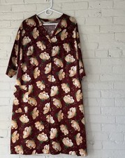 60s 70s Vintage Handmade Button Front Housecoat