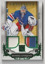 2018-19 ARTIFACTS MATERIAL JERSEY PATCH EMERALD HENRIK LUNDQVIST 05/25 NEW YORK