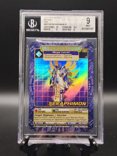 2000 Bandai Digimon Digi-battle series 3 Seraphimon bo-150 Holo Foil BGS 9