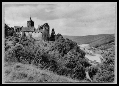 Postcard Rothenfels on the Main / view to the castle and the Main Valley