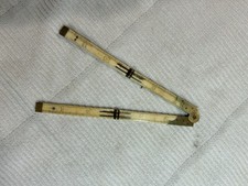 Antique 1800s 12 Folding Ruler w/ Brass Hinge