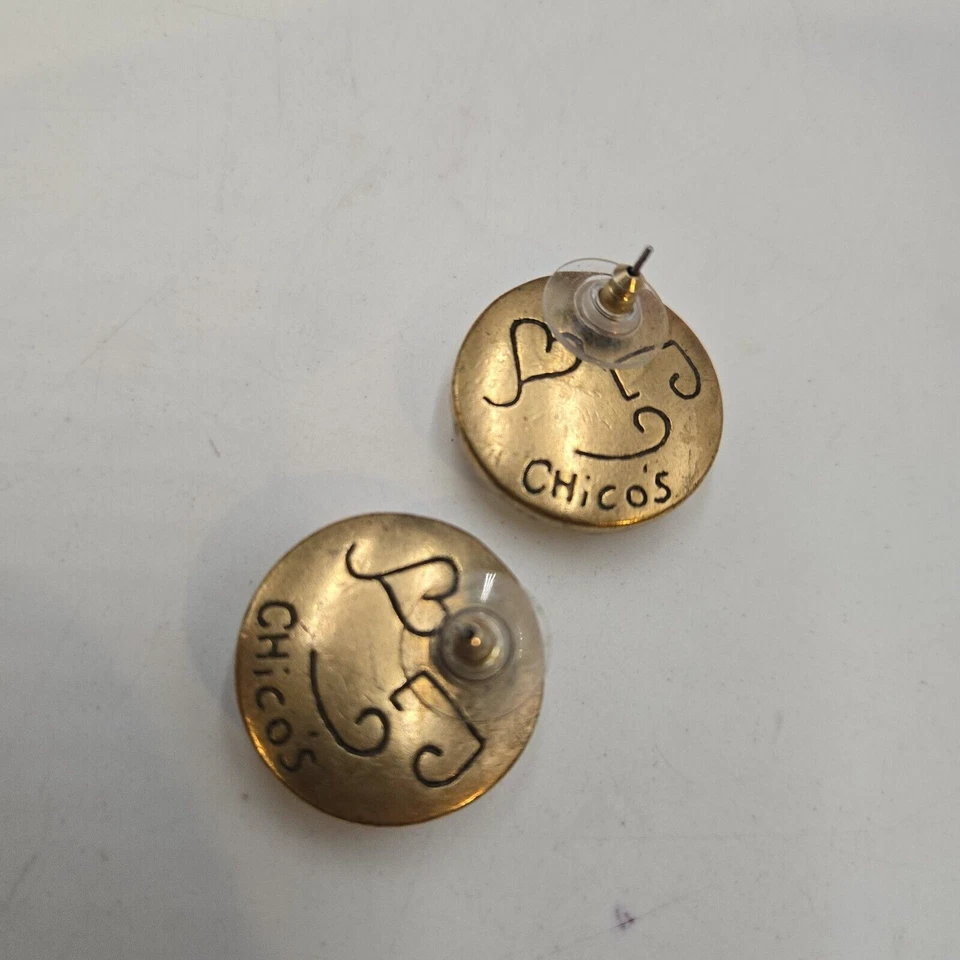 Pendientes CHICOS Imitación Perla Botón Redondos Perforados Tono Dorado Clásicos Foto 3 de 4