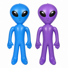 LOT OF 2 BIG 36" ASSORTED ALIEN INFLATE INFLATABLE 3 FEET BLOW UP PROP GAG GIFT