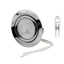 Faretto Con Lampada Alogena Da Incasso per Mobili, Cucine, Bagno, Cromato Lucido