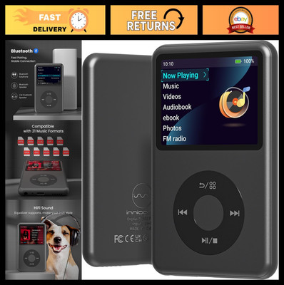 Bluetooth MP3 Player 128GB Portable Music Device, Supports Audiobooks & Videos,