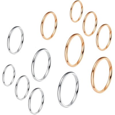 Edelstahl Ringe Stapelbare Knuckle Ringe Damen Damen Frauen 12 Stück