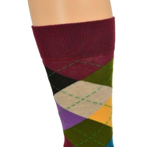 Herren Kleid Freizeitsocken, Baumwolle Crew Argyle Socken für Herren, 3 Paar Pack Socken - Bild 8 von 23