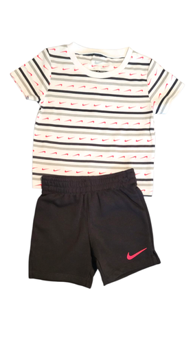Nike Boys Swoosh Stripe Tee & Black Shorts Set (Sizes 18M to 6/7) - Picture 10 of 11