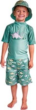 UV Skinz Kids' Boys' 3-Piece Swim Set Blue/Green 12/18M-7 UPF 50