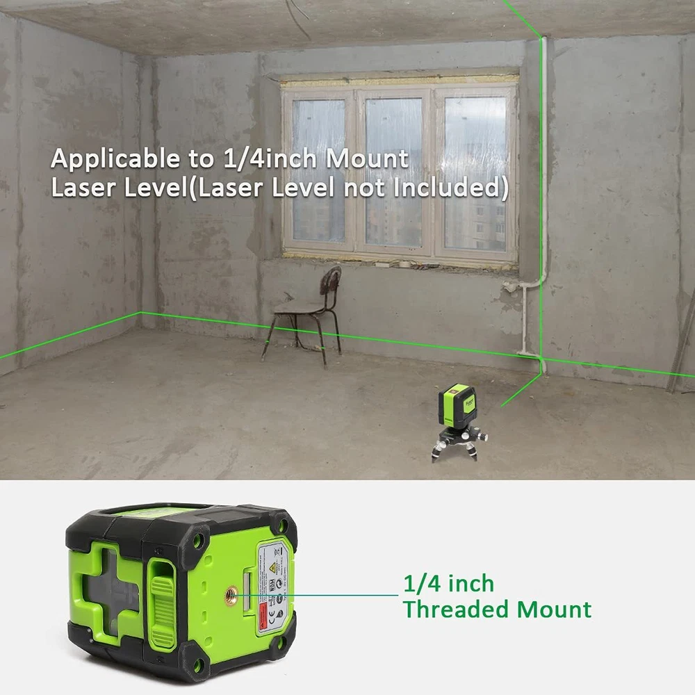 Laser Level Adapter, Metal 360-Degree Rotating Base for Laser Level Tripod Co...