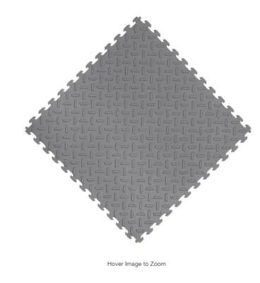 Husky 18.4 in x 18.4 GREY PVC Garage Flooring Tile (6-Pack) / 13.95 sq ft Box