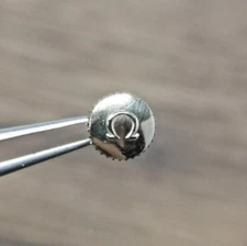 Omega 5.3mm Gold Watch Crown Part With Stem, Excellent Condition (M5)