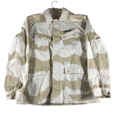 Stussy Camo Jacket MFG Military Sand Sz M Y2K Unisex Skate