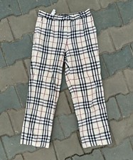 Vintage Womens BURBERRY Cropped Pants Nova Check Trousers Beige US 8 IT 44