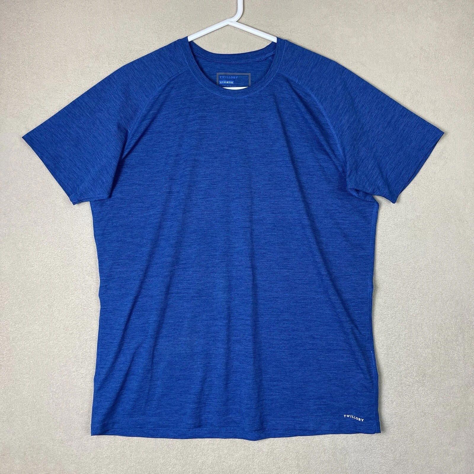 Twillory Shirt Mens Extra Large Blue Performance Short Sleeve T-Shirt Gym Adult