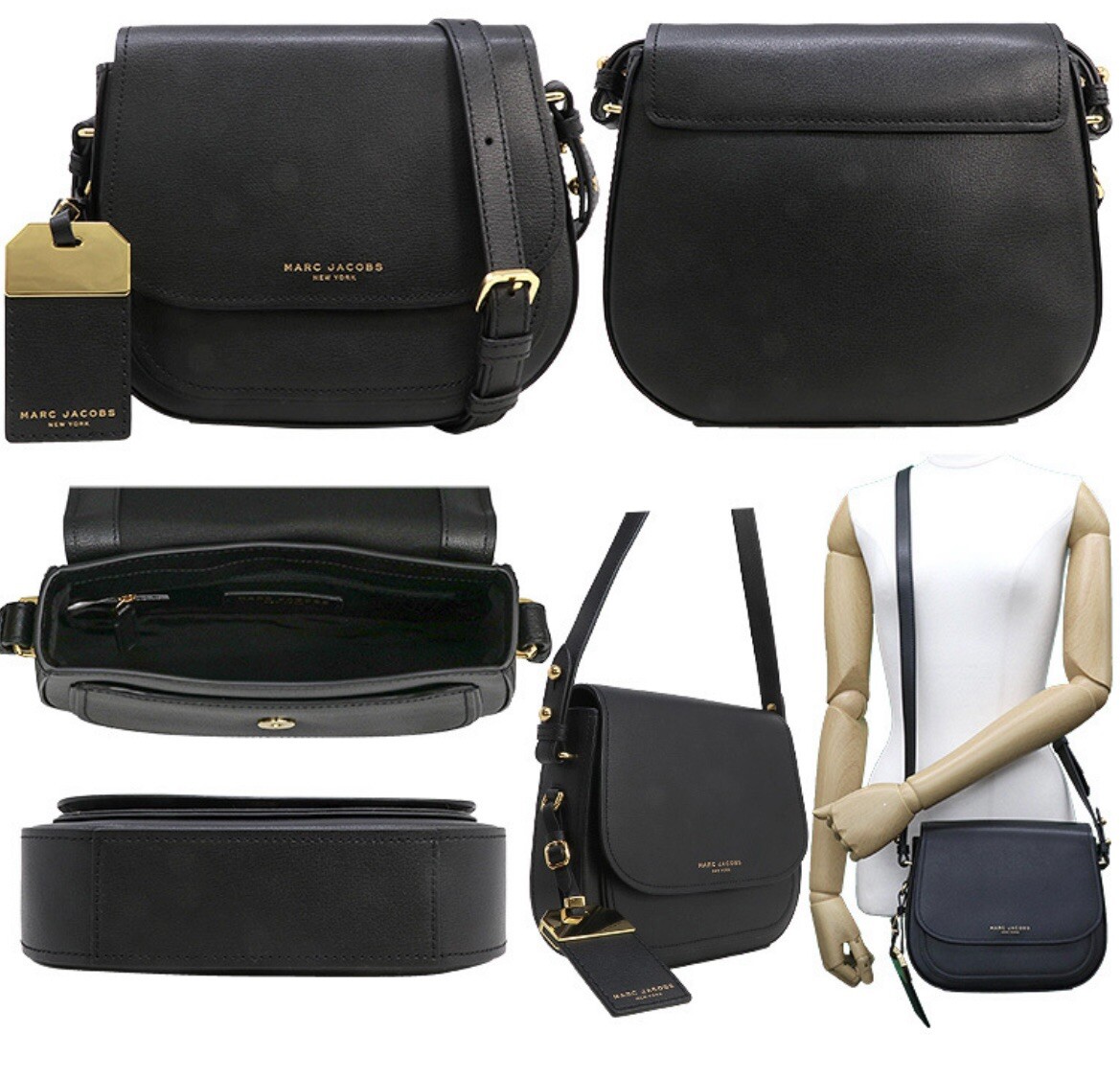 MARC JACOBS Rider Black Leather Crossbody Bag 191267397634 eBay