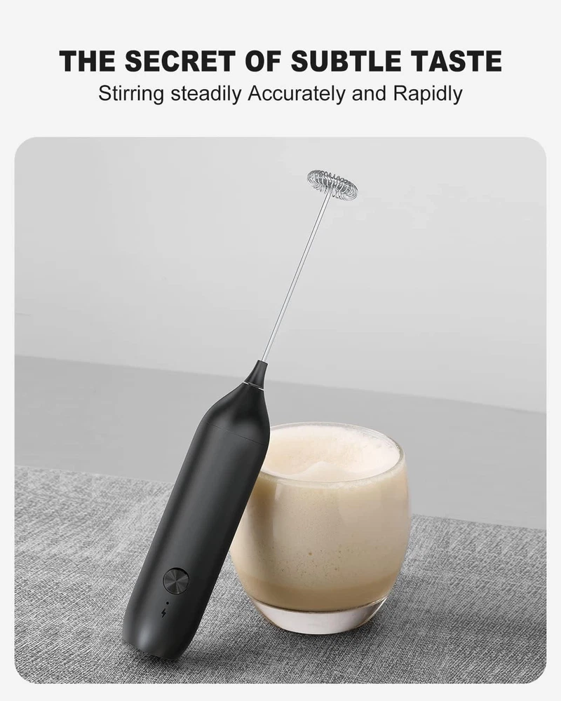 Milk Frother Handheld,  Rechargeable Frother for Coffee, Electric Whisk Drink Mi