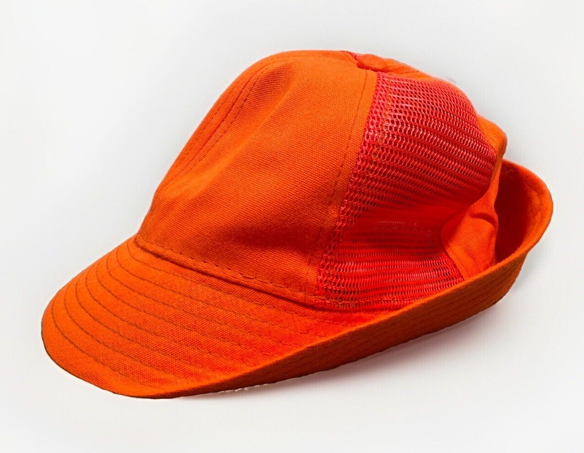 VTG Original Jones Hunting Hat Cap Orange Vented Mesh Fedora VTG Original Jones Hunting Hat Cap Orange Vented Mesh Fedora