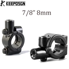 Universal Motorcycle Handle Bar Mirror Mount Holder Clamp Adaptor 7/8" 8mm