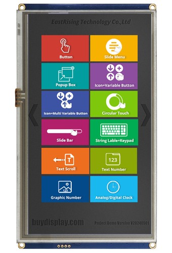 Pantalla LCD 7 pulgadas 800x480 HMI Inteligente Inteligente UART SPI Táctil IPS TFT - Imagen 14 de 17