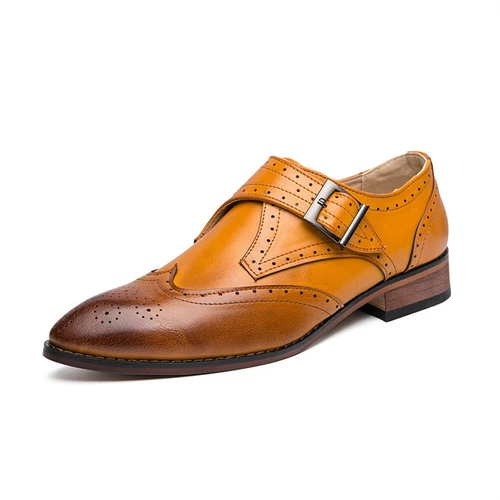 Hombre Zapatos Brogue Casuales Zapatos Oxford Negocios Punta de Ala Zapatos DE - Imagen 11 de 15