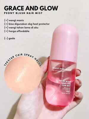 Grace and Glow 100ml Peony Blush Hair Mist Silk and Heat Care Argan Oil