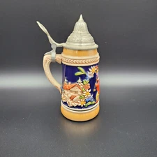 Vintage Gerz West German Mini Ceramic and Pewter Beer Stein
