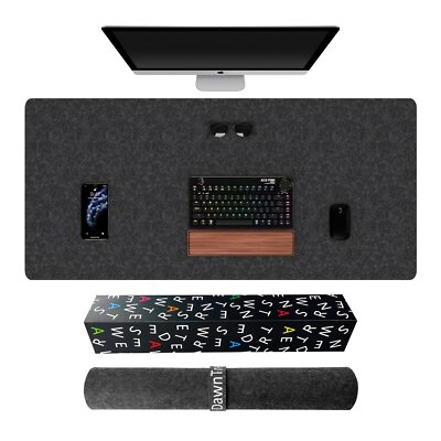 Large Felt Desk Mat,39.4x19.69 Non-Slip Desk Mat,Desk Pad Protector For - View #5