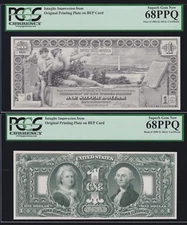 BEP Intaglio 1896 $1 Silver Cert Obverse & Reverse Pair PCGS 68 PPQ Sup Gem CU