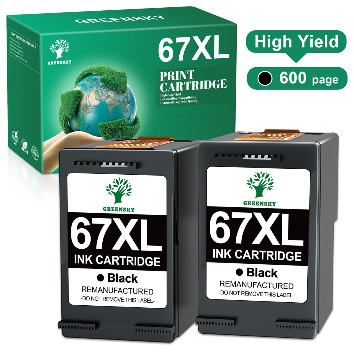 Cartuchos De Tinta 67XL De Color Negro, Paquete Combinado De Repuesto