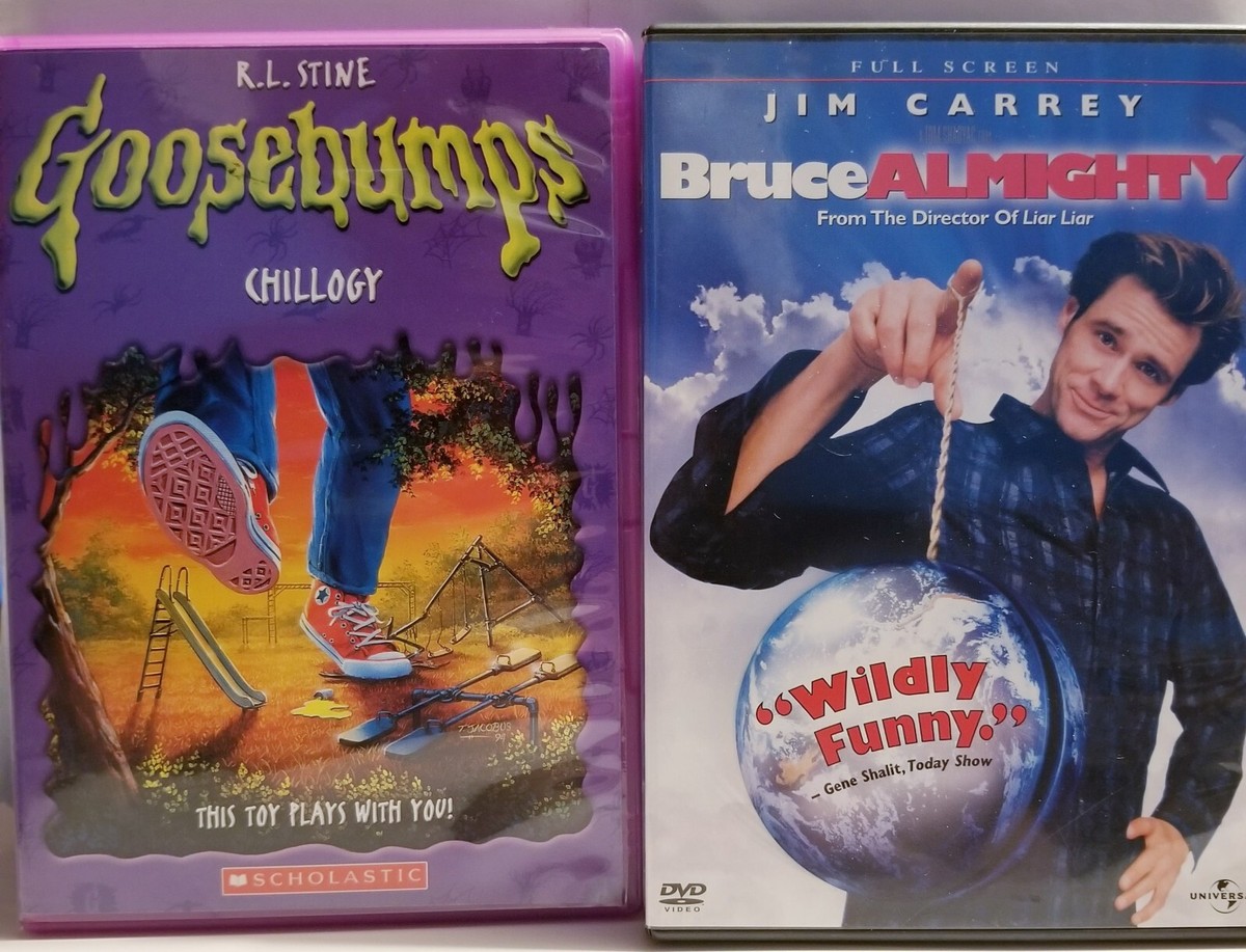 Goosebumps Chillogy & Bruce Almighty DVDs. Great Condition