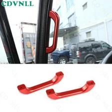 For Land Rover Defender 2011-2016 Red Aluminum Car A Pillar Handles Cover 2PCS