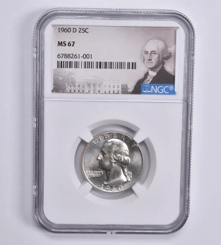 MS67 1960-D Washington Quarter 25c Special Label NGC