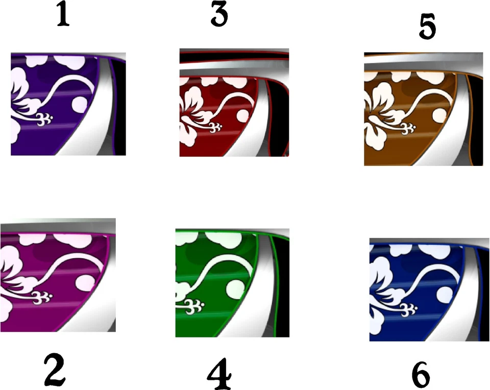 Vinilo Coche Vehículo Camión Barco Pegatinas Gráficos Hibisco Playa Surf Calcomanías Foto 2 de 2