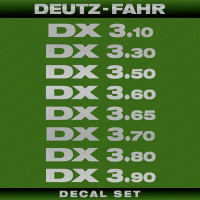 Deutz-Fahr DX 3.10, 3.30, 3.50, 3.60, 3.65, 3.70, 3.80S, 3.90 Traktor Aufkleber