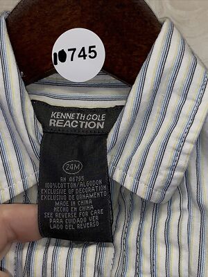 Kenneth Cole Reaction Baby Boys 24m Cotton Pleated Front Stripe